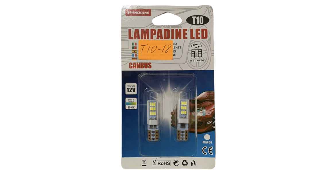 Крушка диод за габарит T10-18 6500K 12V 2 броя 