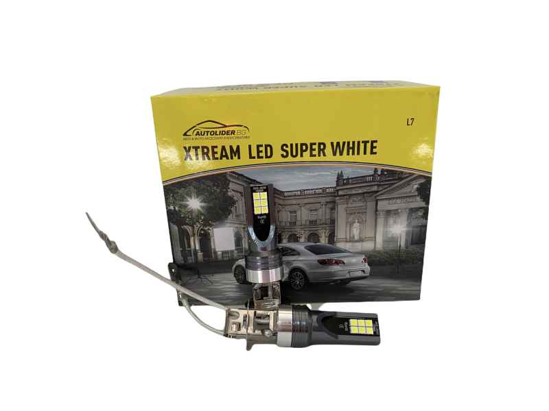 Н3 LED крушки за фар H3 L7 6500k 12-24V 2 бро...